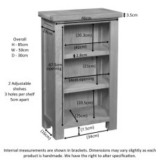 Bristol Rustic Oak Small Bookcase