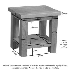Bristol Rustic Oak Lamp Table