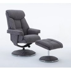 Castile Chair & Footstool - Grey Fabric