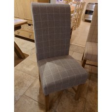 Clearance Bergen Fabric Dining Chair (Check Grey)