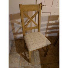 Clearance Bergen Cross Back Dining Chair (Natural Check)