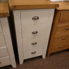 Clearance Newlyn White 4 Drawer Narrow Chest