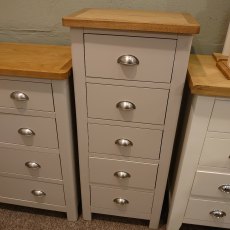 Clearance Sigma Grey 5 Drawer Tall Chest
