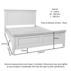 Lugano 4'6 Double High Foot End Bed
