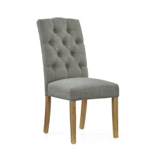 Wellington Grey Button Back Upholstery Chair - Home assembly needed if collected