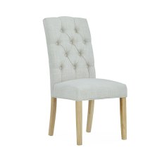 Wellington Natural Button Back Upholstery Chair - Home assembly needed if collected