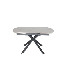 Sintered stone extending swivel table - White