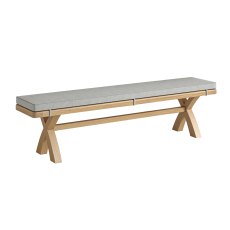 Wellington Oak Cross Leg Bench (Excludes Cushion)