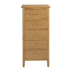 Dorset Oak 5 Drawer Tallboy