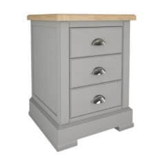 Olive Painted 3 Drawer Bedside