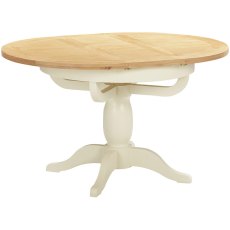Bristol Ivory Painted Round Pedestal Extending Table
