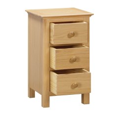 Portland Oak 3 Drawer Bedside