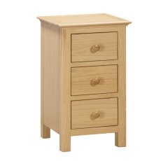 Portland Oak 3 Drawer Bedside