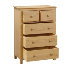 Portland Oak 2 Over 3 Chest of Drawers