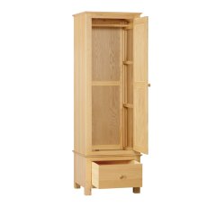 Portland Oak Single Wardrobe with Drawer