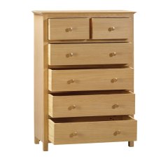 Portland Oak 2 Over 4 Chest of Drawers
