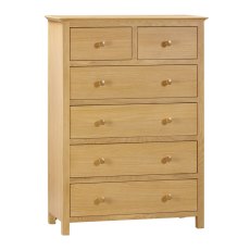 Portland Oak 2 Over 4 Chest of Drawers