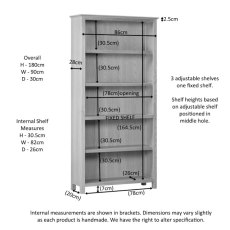 Portland Oak 6'0  Tall Bookcase