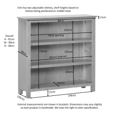 Portland Oak 3'0 Low Bookcase