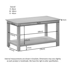 Portland Oak Coffee Table  with Shelf