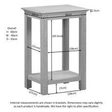 Portland Oak Tall Lamp Table