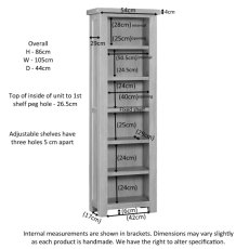 Milford Oak 60 x 180cm Bookcase