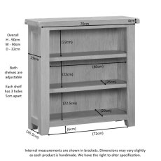 Milford Oak 90 x 90cm Bookcase