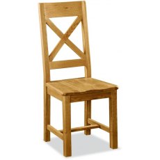 Countryside Cross Back Chair with Wooden Seat