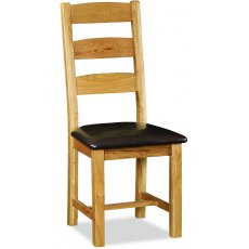 Countryside Ladderback Chair with Faux Leather Seat