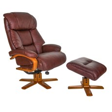 Palermo Chair & Footstool - Chestnut