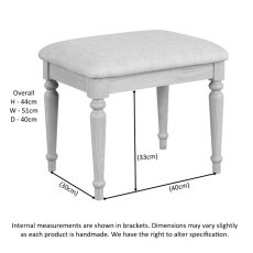 Lugano Oak Dressing Table Stool