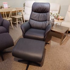 Clearance Himolla Prado Leather Recliner and Stool