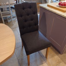 Clearance Wellington Button Back Dining Chair (Charcoal)