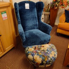 Clearance Spinks & Edgar Crawford Wing Chair and Foot Stool