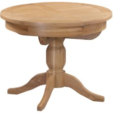 Bristol Oak Round Extending Pedestal Dining Table 100-135cm
