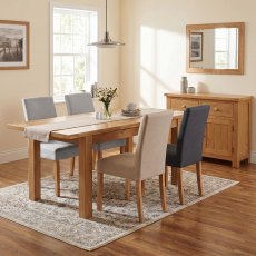 Bristol Oak 120-153cm Extending Table with 4 Low Back Chairs (Sand)