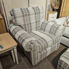 Clearance Ludlow Standard Armchair (Mint Grey Wallace Plaid Fabric)