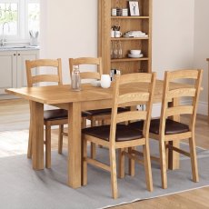 Countryside Lite 120cm Extending Dining Table with 4 Compact Dining Chairs Countryside Lite 120cm Extending Dining Table with 4 Compact Dining Chairs