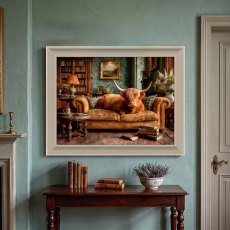 Artwork Lounging Highland Cow Artwork Lounging Highland Cow