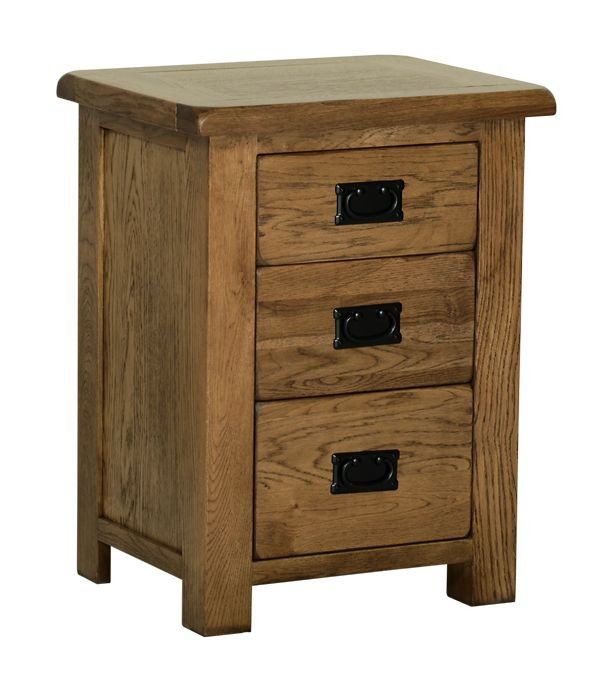 Riad Rustic Oak 3 Drw Tall Bedside