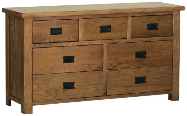 Riad Rustic Oak 3 over 4 Chest of Drawers