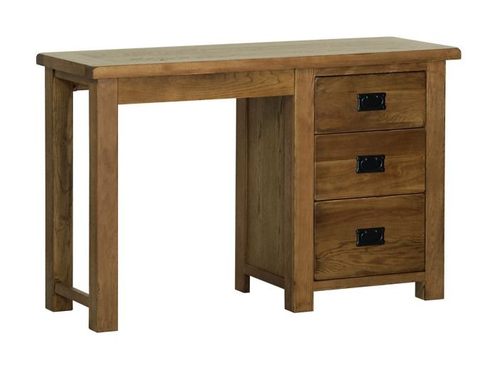 Riad Rustic Oak Single Pedestal Dressing Table