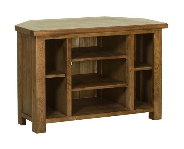 Riad Rustic Oak Corner TV Unit