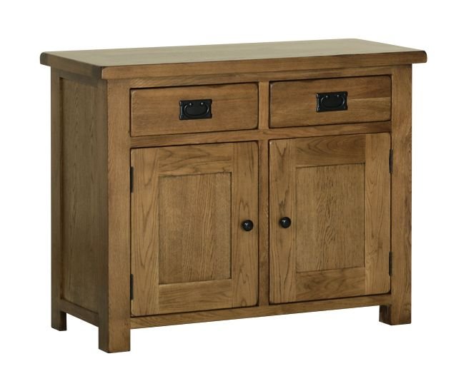 Riad Rustic Oak Small 2 Drawer 2 Door Sideboard