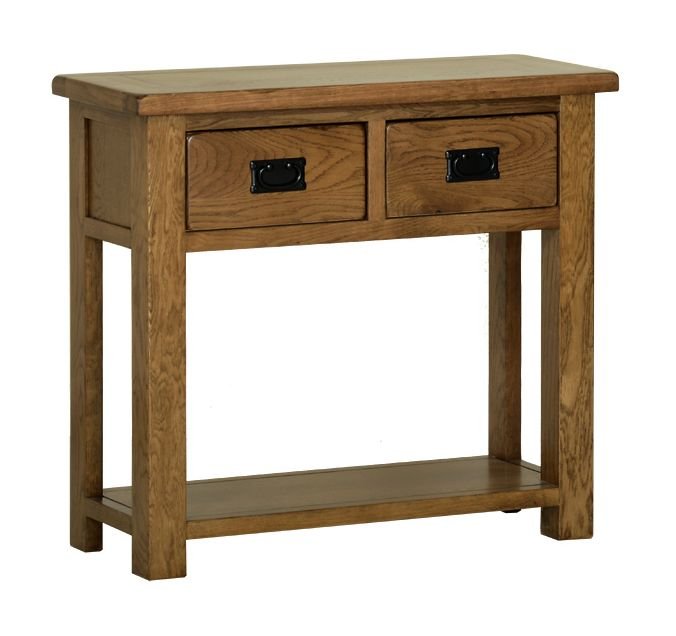 Riad Rustic Oak 2 Drw Console Table