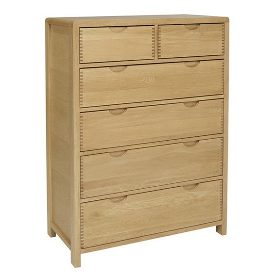 ercol Bosco 6 Drawer Tall Wide Chest
