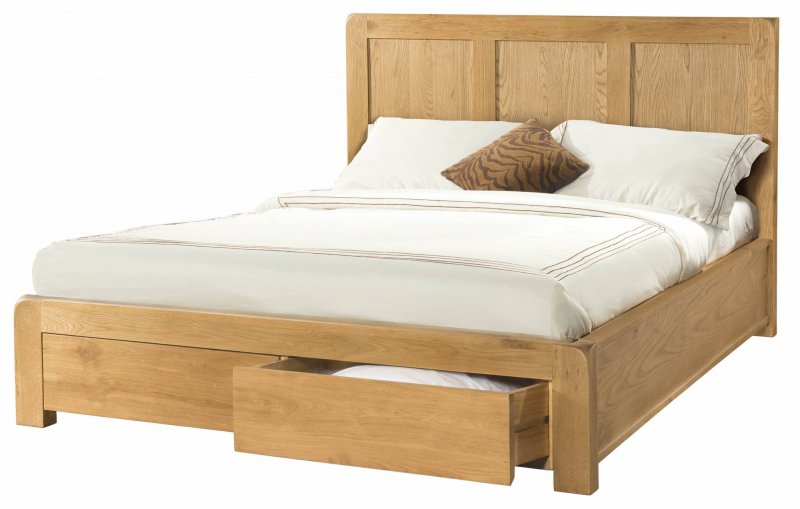 Avon Oak Furniture Avon Oak 5' Bed with 2 Storage Drawers