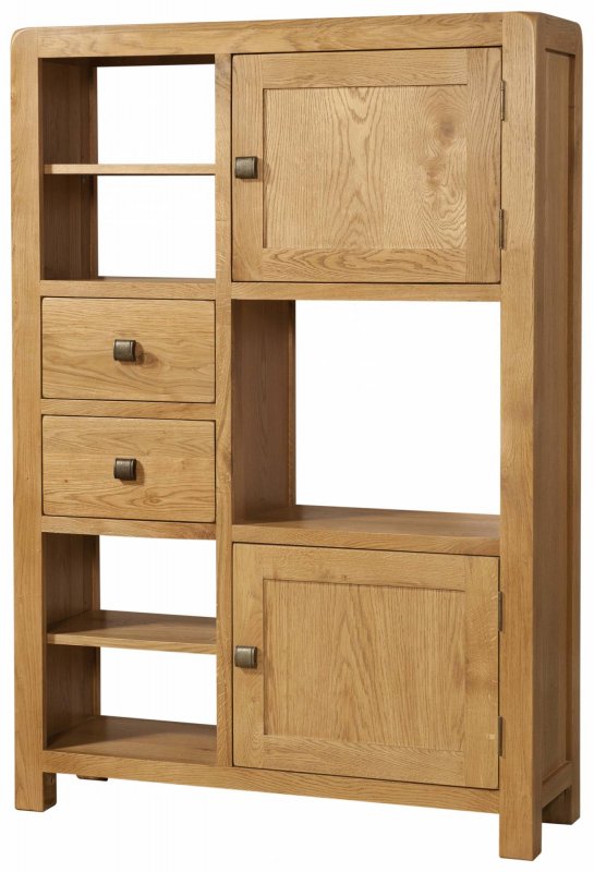 Avon Oak High Display Unit 2 Door 2 Drawer