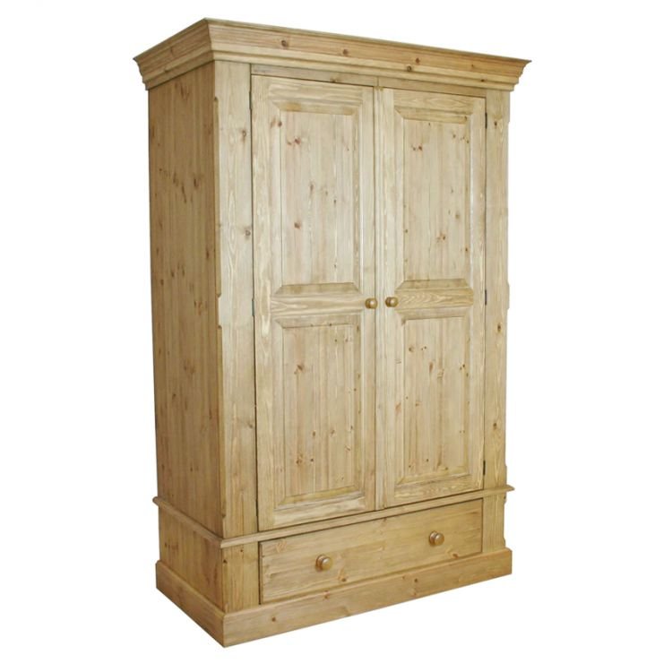 Woodies Pine Double Wardrobe on Drawer