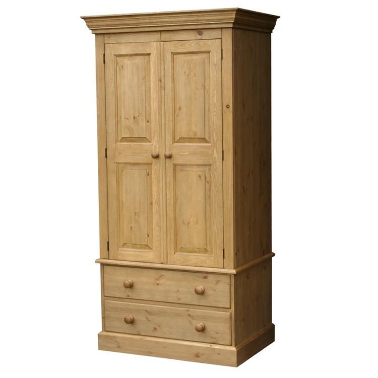 Woodies Pine Double Wardrobe with 2 Drawers Old Creamery Furniture